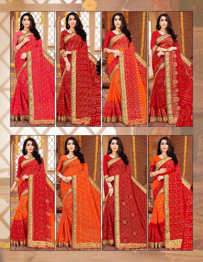 Kum Kum By Jalnidhi Georgette Bandhani Saree Exporters In India